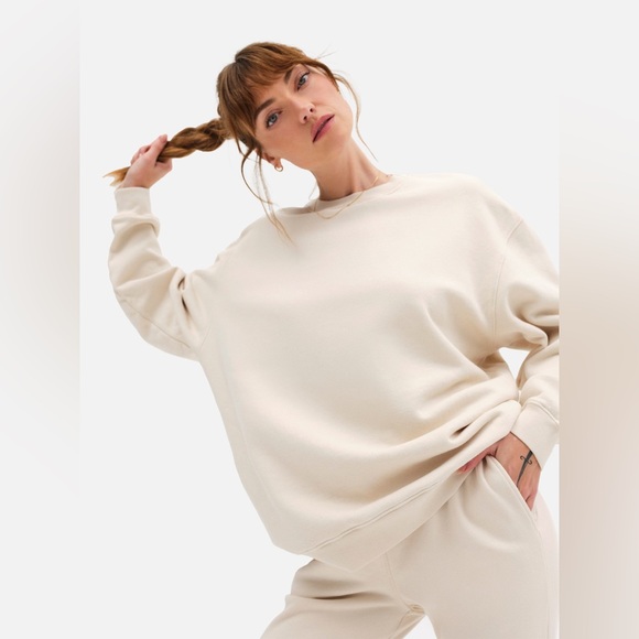 New M/L MATE the Label 100% Organic Fleece Oversized Sweatshirt pullover - Picture 3 of 13